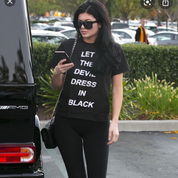 Let The Devil Dress In Black Tee. Worn once. - Picture 1 of 2